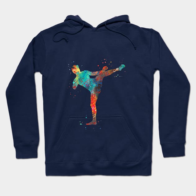 Man muay thai boxing Hoodie by RosaliArt